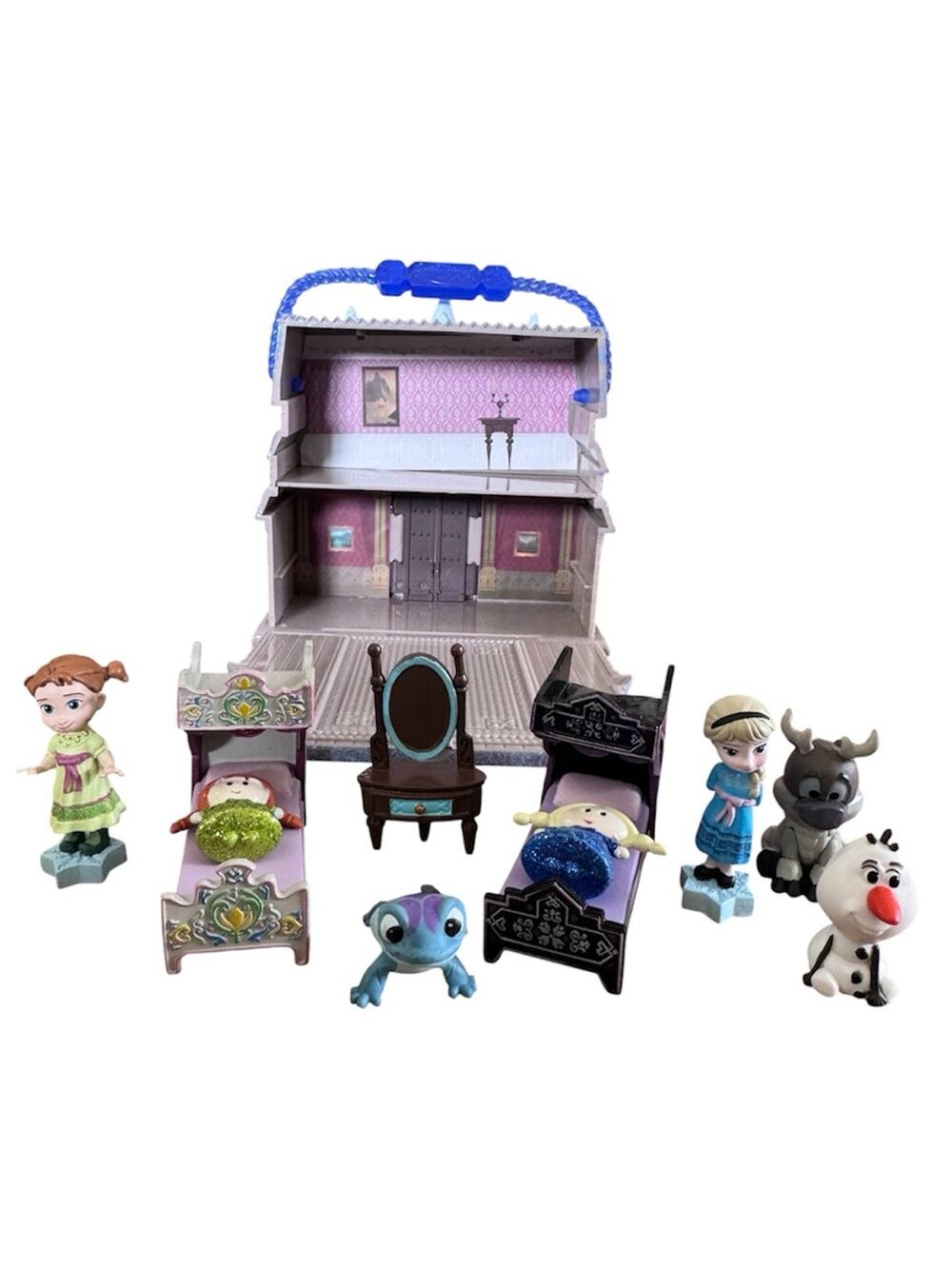 Disney Frozen Playset with Blue, Purple, Pink, Black, White Figures